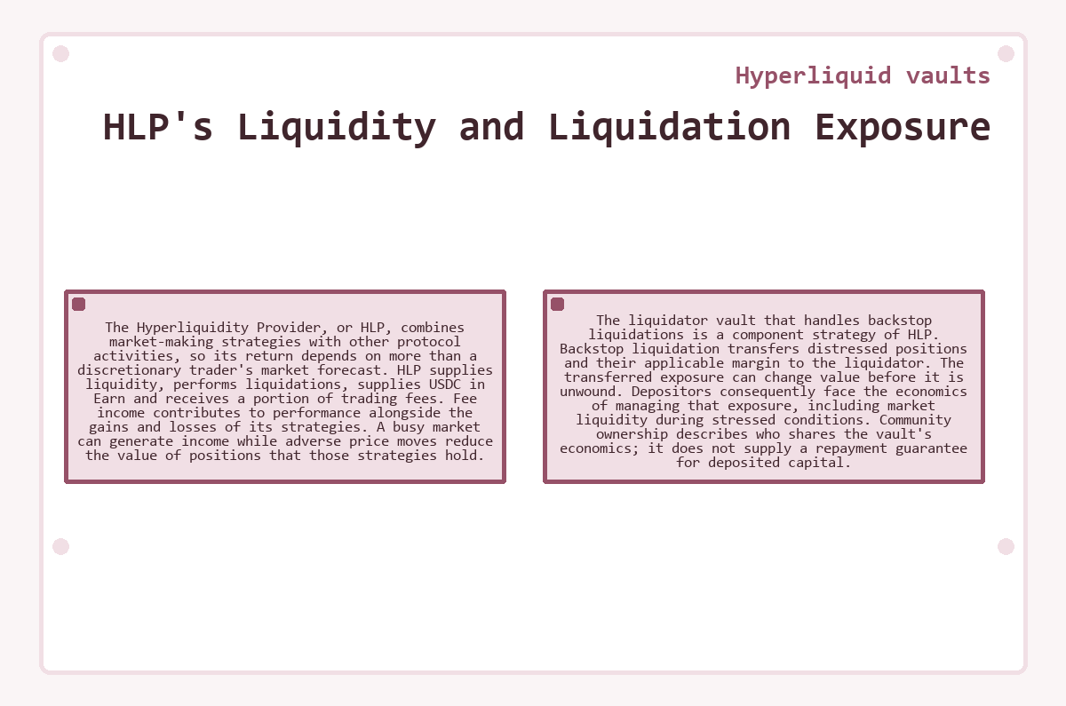 Visual outline: Hyperliquid vaults: HLP's Liquidity and Liquidation Exposure